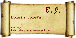 Bozsin Jozefa névjegykártya